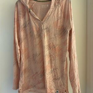 Smartwool hooded long sleeve shirt, medium, pink